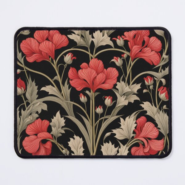 Item preview, Art Nouveau Floral Pattern Collection #1 - Red Bleeding Heart Flowers #38 designed and sold by elektronen.
