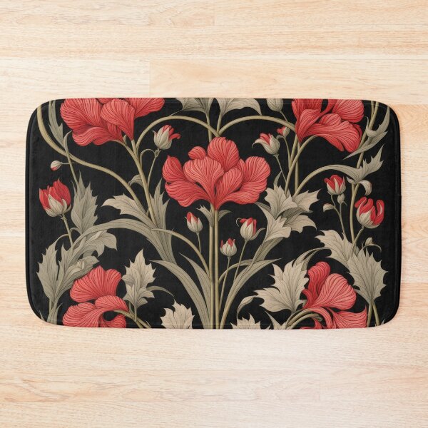 Item preview, Art Nouveau Floral Pattern Collection #1 - Red Bleeding Heart Flowers #38 designed and sold by elektronen.