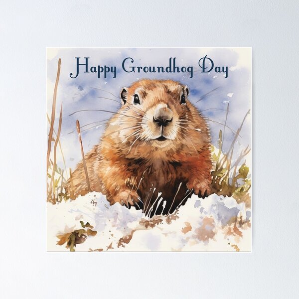 Item preview, Happy Groundhog Day designed and sold by marisaj4488.
