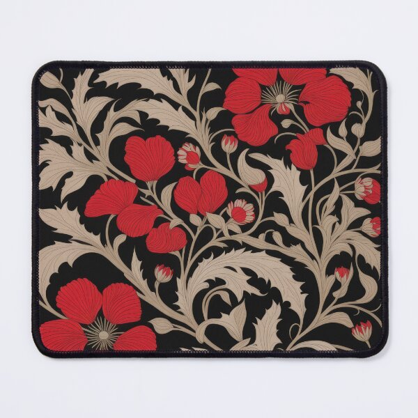 Item preview, Art Nouveau Floral Pattern Collection #1 - Red Bleeding Heart Flowers #40 designed and sold by elektronen.