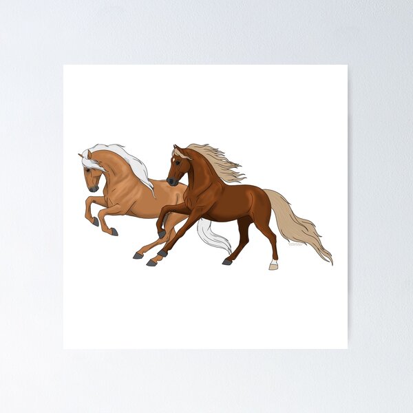 Item preview, Pareja de caballos andaluces al galope designed and sold by DappledMoon.