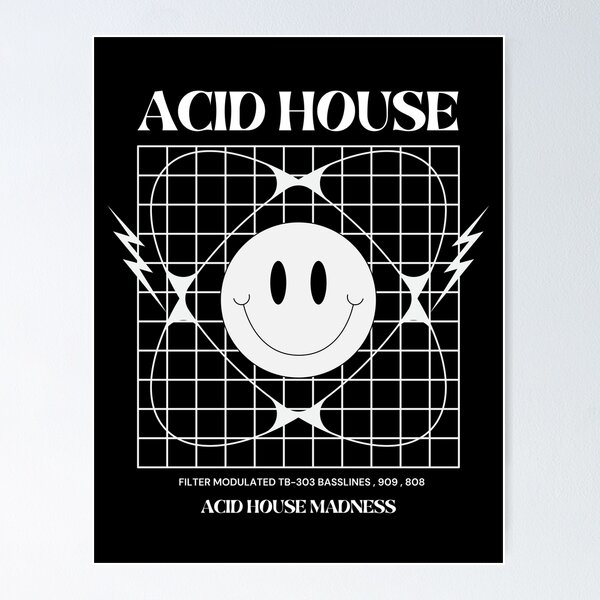 Artikelvorschau, ACID HOUSE - 303 Grid Madness (Weiß) entworfen und verkauft von Discothreadz.