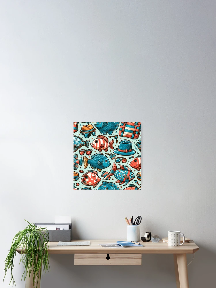 Thumbnail 2 of 3, Poster, Fish Pattern designed and sold by Designowner.