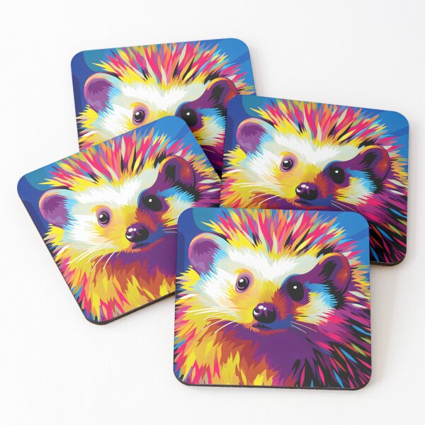 Item preview, Hedgehog portrait art. animal colorful. Animal throw pillow.  designed and sold by formform.