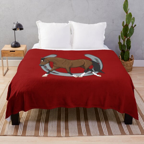 Item preview, Trotting Bay Horse with Horseshoe designed and sold by DappledMoon.