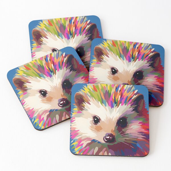 Item preview, Hedgehog portrait art. animal colorful. Animal throw pillow.  designed and sold by formform.