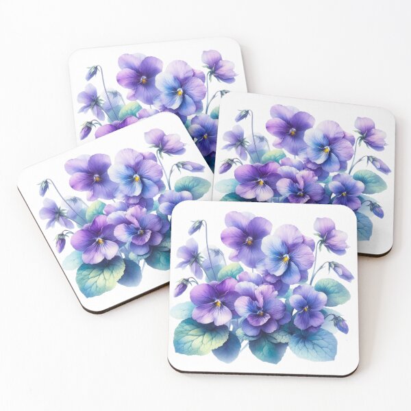 Item preview, Watercolor Violets Purple Pansy Watercolor Painting  designed and sold by Star-Fragment.