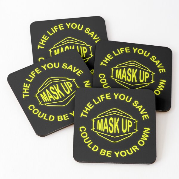 Item preview, The life you save could be your own - mask up (neon yellow) designed and sold by sarahwlongcovid.