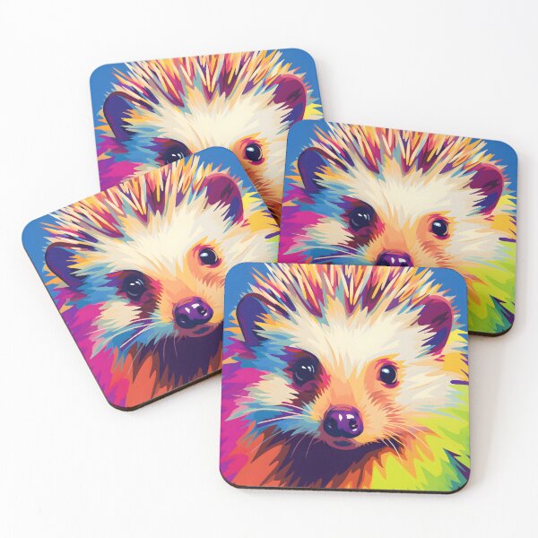 Item preview, Hedgehog portrait art. animal colorful. Animal throw pillow.  designed and sold by formform.