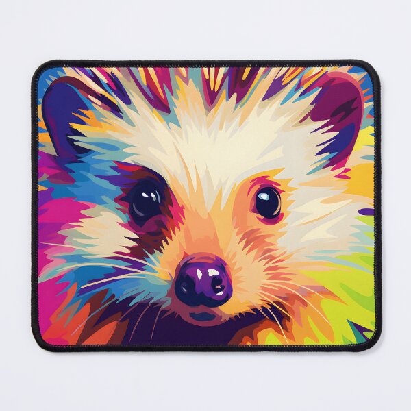 Item preview, Hedgehog portrait art. animal colorful. Animal throw pillow.  designed and sold by formform.