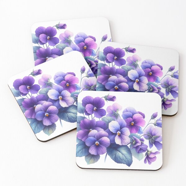 Item preview, Watercolor Violets Purple Pansy Watercolor Painting  designed and sold by Star-Fragment.