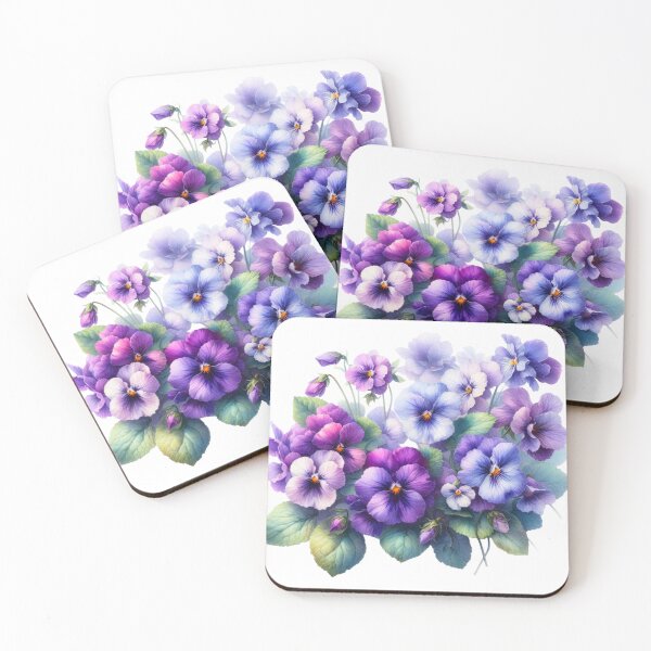 Item preview, Watercolor Violets Purple Pansy Watercolor Painting  designed and sold by Star-Fragment.