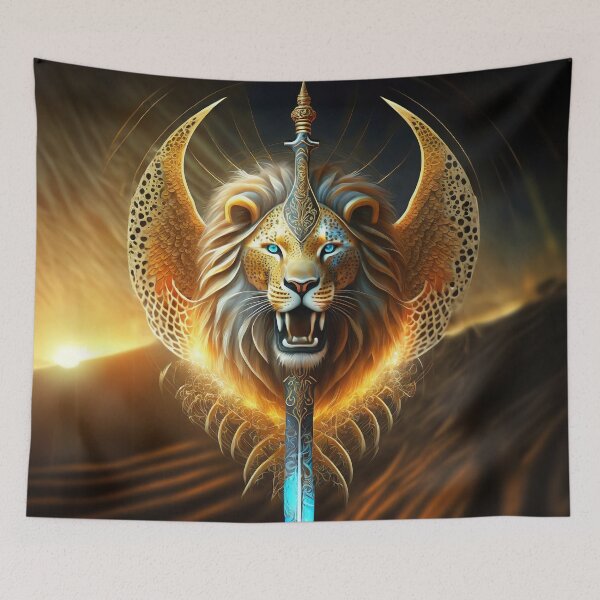 Item preview, Lion Head Shield with Sword designed and sold by JohnXD247.