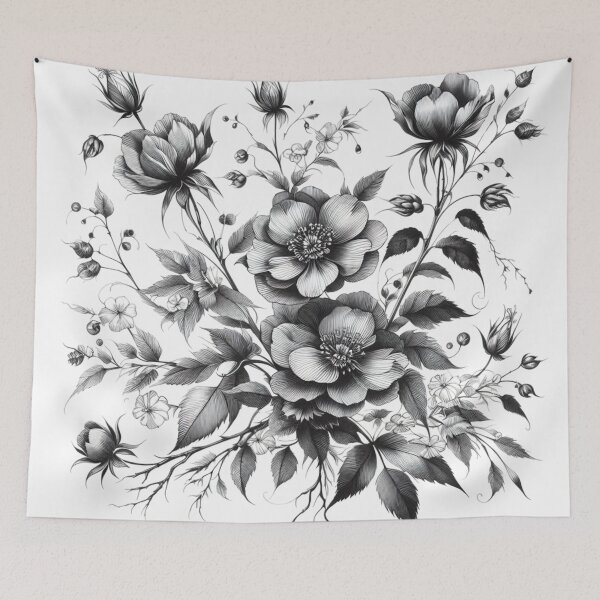 Item preview, Literary flower drawings 04 designed and sold by I-HERE.