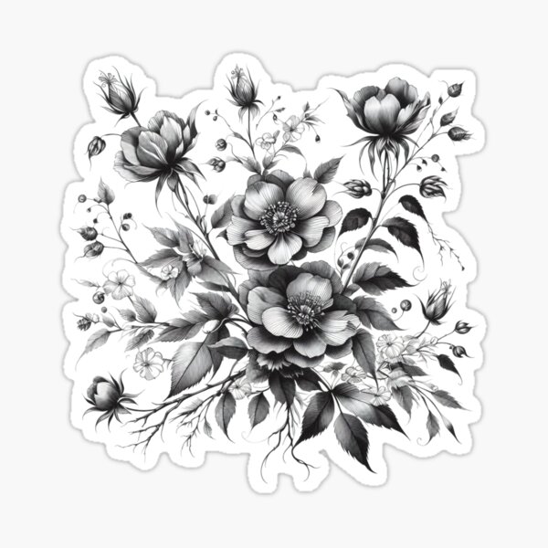 Item preview, Literary flower drawings 04 designed and sold by I-HERE.