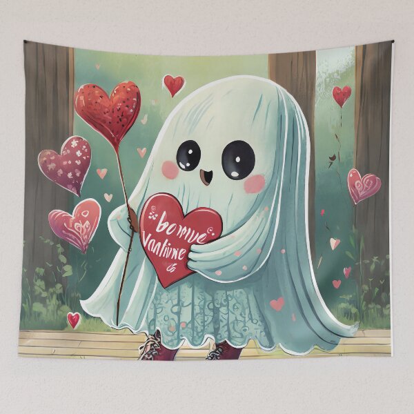 Item preview, Cute Little Ghost for Valentines Day designed and sold by Inkytreasures.