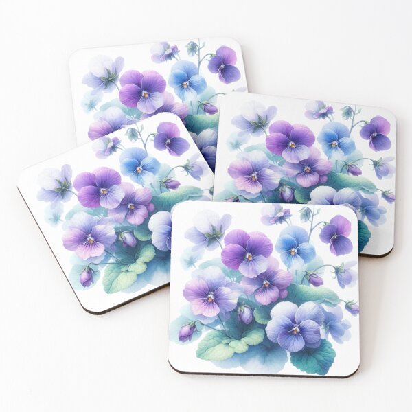 Item preview, Watercolor Violets Purple Pansy Watercolor Painting designed and sold by Star-Fragment.