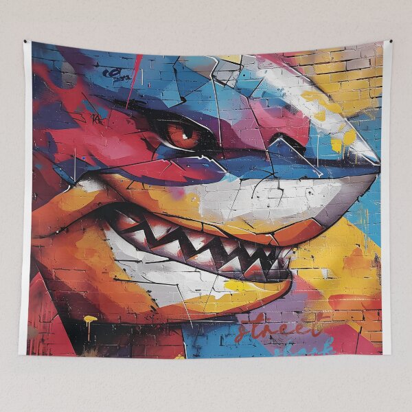 Item preview, Vibrant Graffiti Shark Urban Art designed and sold by inkArtistryfine.