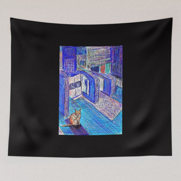 Item preview, The cat at the train station designed and sold by SHARON NAKAR.