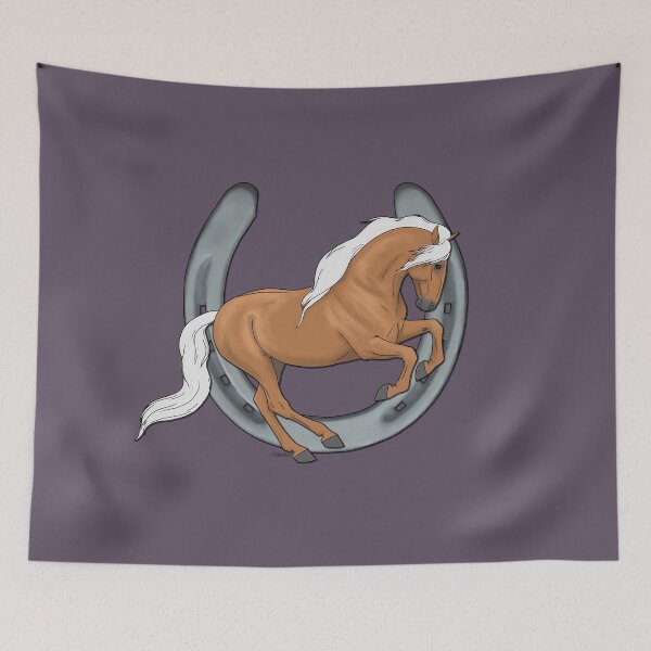 Item preview, Cantering Palomino Andalusian Horse with Horseshoe designed and sold by DappledMoon.