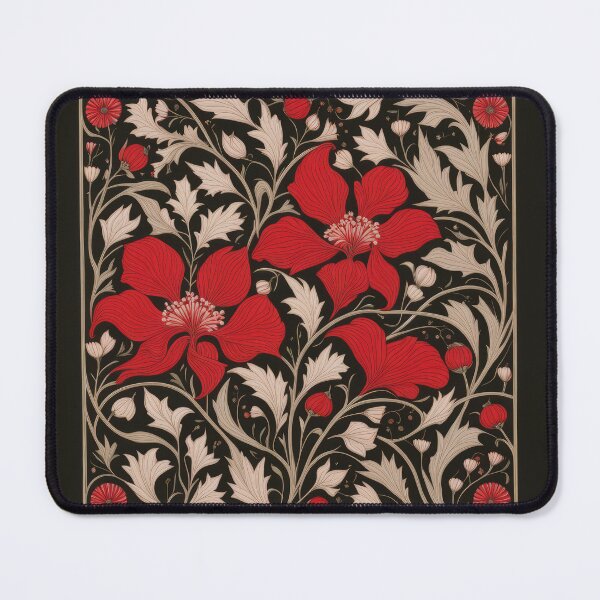 Item preview, Art Nouveau Floral Pattern Collection #1 - Red Bleeding Heart Flowers #43 designed and sold by elektronen.