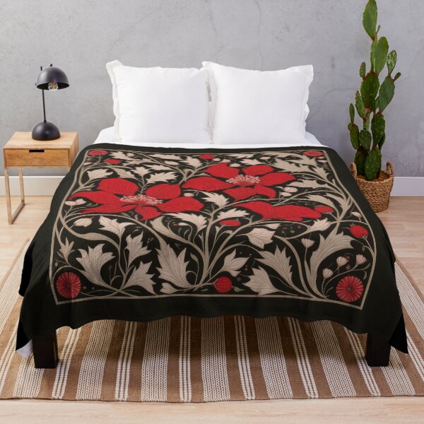 Item preview, Art Nouveau Floral Pattern Collection #1 - Red Bleeding Heart Flowers #43 designed and sold by elektronen.