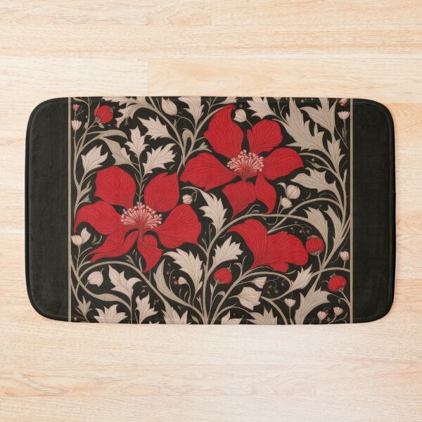 Item preview, Art Nouveau Floral Pattern Collection #1 - Red Bleeding Heart Flowers #43 designed and sold by elektronen.