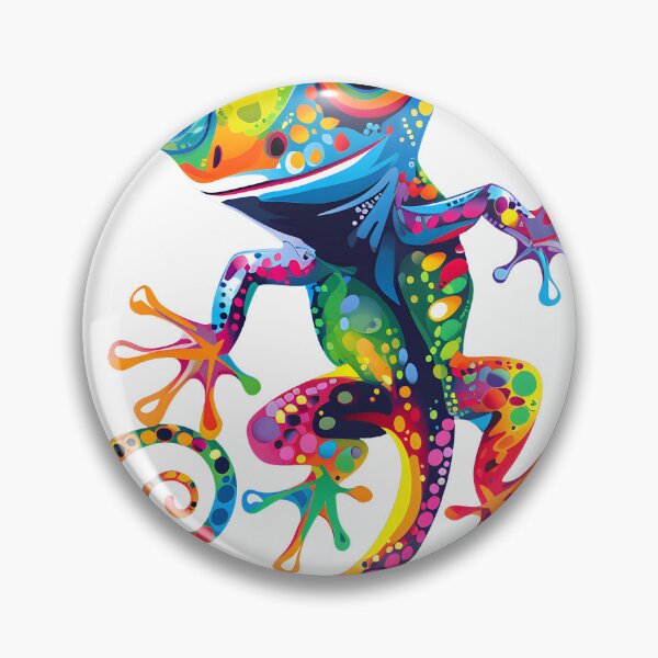 Item preview, Psychedelic Rainbow Gecko Illustration designed and sold by inkArtistryfine.