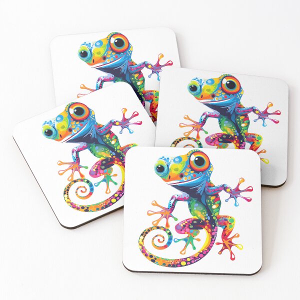Item preview, Psychedelic Rainbow Gecko Illustration designed and sold by inkArtistryfine.