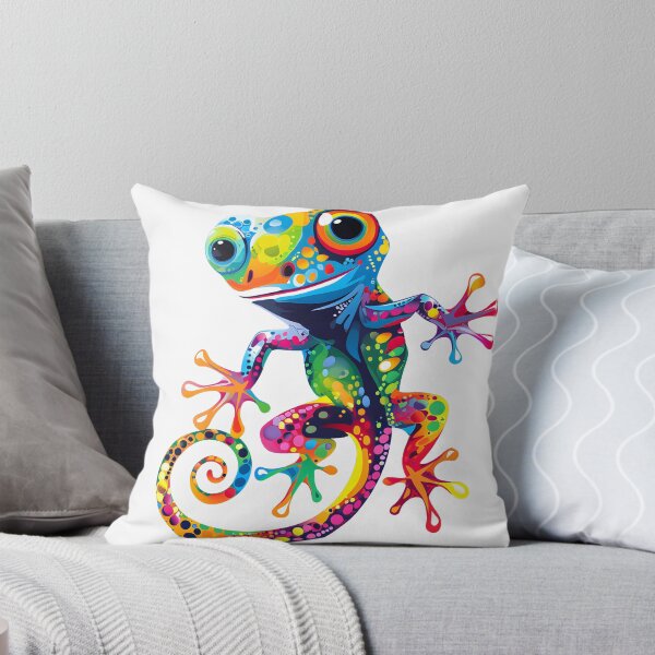Item preview, Psychedelic Rainbow Gecko Illustration designed and sold by inkArtistryfine.