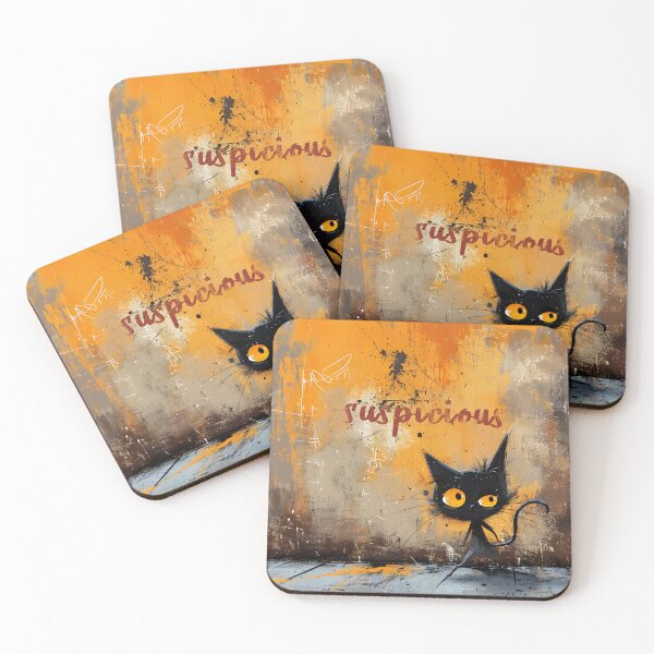 Item preview, Abstract Mischief: Whimsical Black Cat designed and sold by inkArtistryfine.