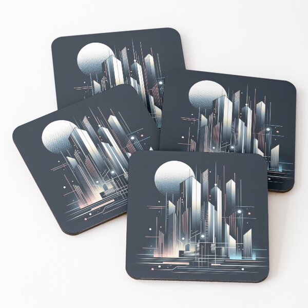 Item preview, Sleek Futuristic City Nightscapes designed and sold by SunkenCost.