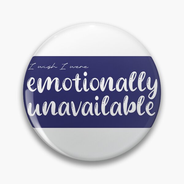 Item preview, {I Wish I Were} Emotionally Unavailable - White Bubble Letters on Blue Backgound designed and sold by Irreverent Sage.