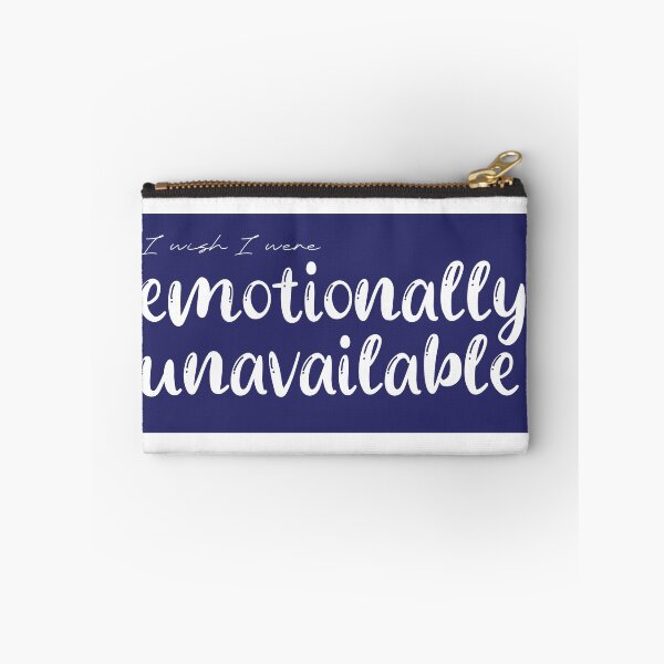 Item preview, {I Wish I Were} Emotionally Unavailable - White Bubble Letters on Blue Backgound designed and sold by Irreverent Sage.