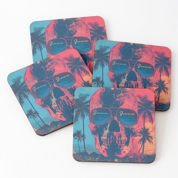 Item preview, Tropical Noir Skull Artwork designed and sold by inkArtistryfine.
