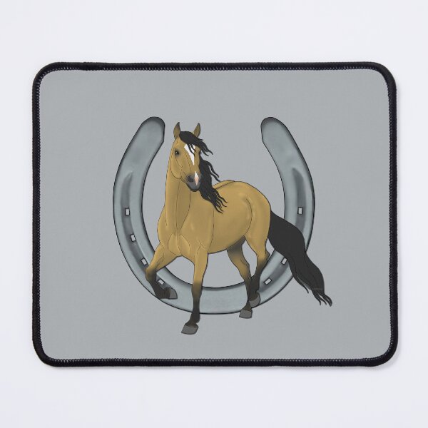 Item preview, Buckskin Andalusian Horse with Horseshoe designed and sold by DappledMoon.