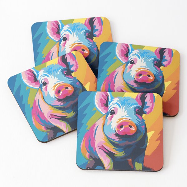 Item preview, Potbellied pig portrait art. animal colorful. Animal throw pillow.  designed and sold by formform.