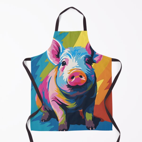 Artikelvorschau, Dickbauchschwein-Porträtkunst. Tier bunt. Tierkissen. entworfen und verkauft von formform.