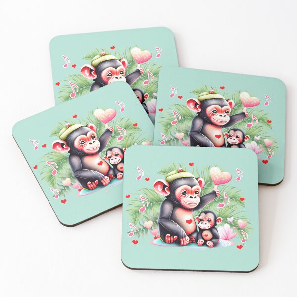 Item preview, Chimpanzee mother and her baby designed and sold by Artbellachi.