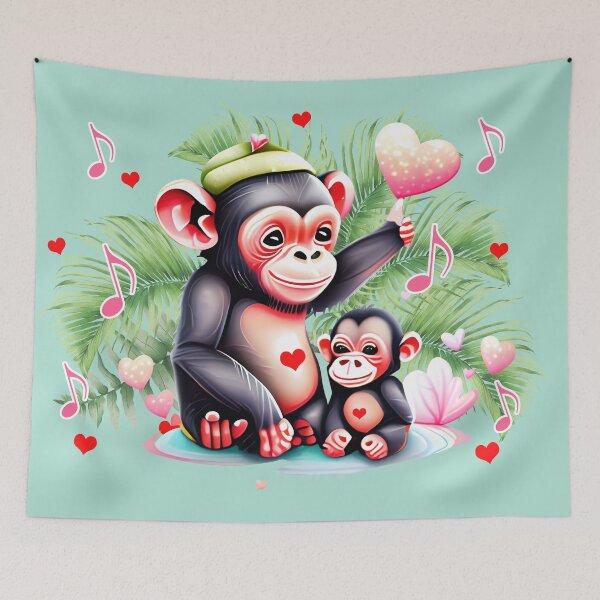 Item preview, Chimpanzee mother and her baby designed and sold by Artbellachi.