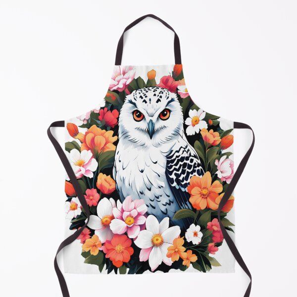 Artikelvorschau, Niedliche Schneeeule, umgeben von kräftigen, lebendigen Frühlingsblumen entworfen und verkauft von BirdsnStuff.