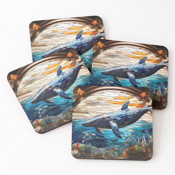 Item preview, Vibrant Stained glass Humpback Whale designed and sold by AspectArtWorks.