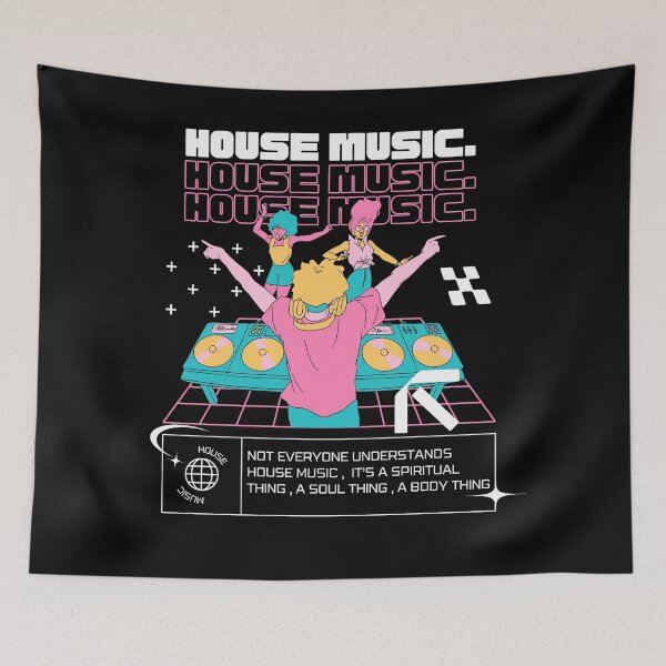 Item preview, HOUSE MUSIC  - Dj Dancefloor (Pink)  designed and sold by Discothreadz.