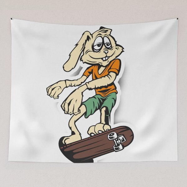 Item preview, Bunny rabbit skateboarding designed and sold by AS-Graphics.