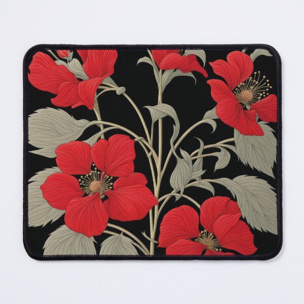 Item preview, Art Nouveau Floral Pattern Collection #1 - Red Bleeding Heart Flowers #44 designed and sold by elektronen.