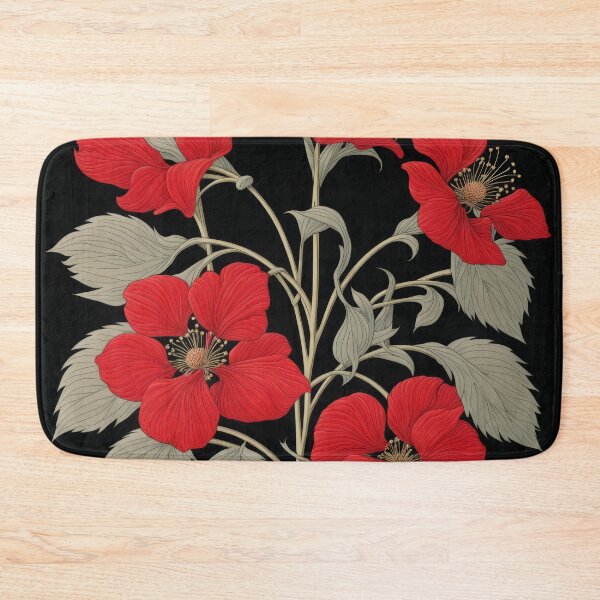 Item preview, Art Nouveau Floral Pattern Collection #1 - Red Bleeding Heart Flowers #44 designed and sold by elektronen.