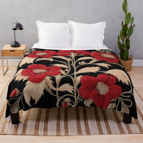Item preview, Art Nouveau Floral Pattern Collection #1 - Red Bleeding Heart Flowers #45 designed and sold by elektronen.
