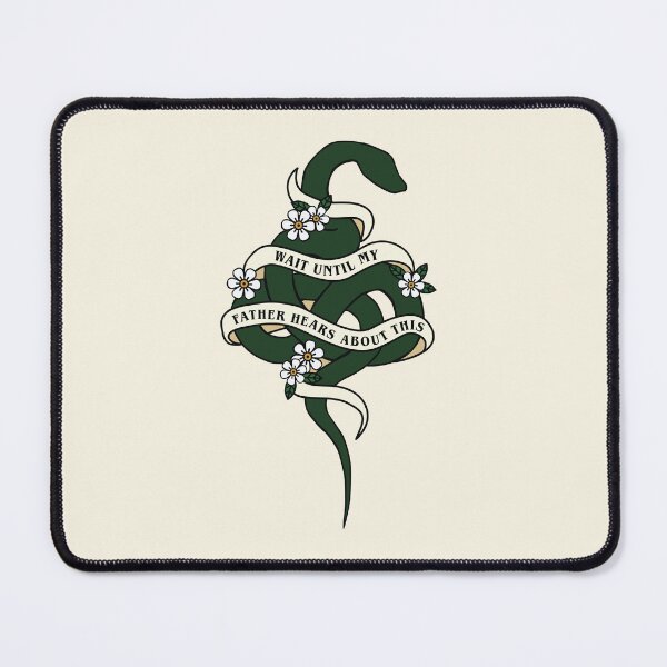 Item preview, Wait Until My Father Hears About This - Snake and Flowers - Draco Saying - Vintage Tattoo Style designed and sold by Chalene Warner.