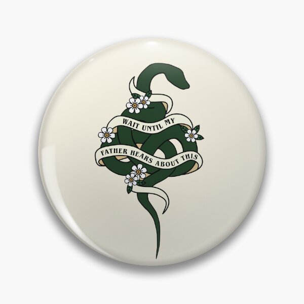 Item preview, Wait Until My Father Hears About This - Snake and Flowers - Draco Saying - Vintage Tattoo Style designed and sold by Chalene Warner.