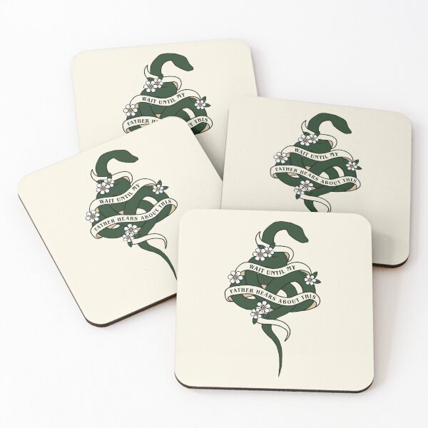 Item preview, Wait Until My Father Hears About This - Snake and Flowers - Draco Saying - Vintage Tattoo Style designed and sold by Chalene Warner.